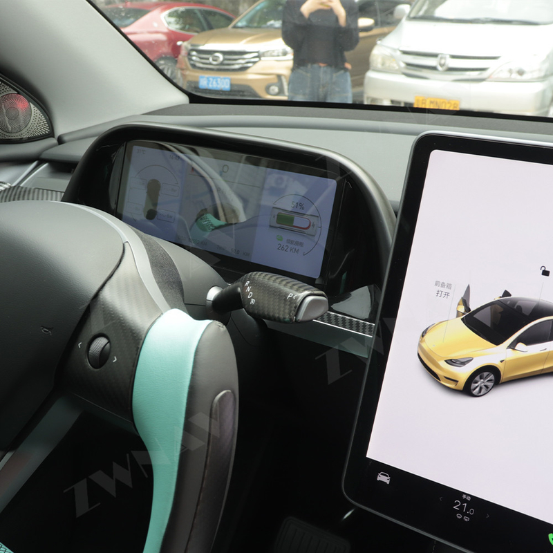 Tesla Model LCD 3 Y Digital Cluster di modello quadro portastrumenti dell'automobile della fibra del carbonio