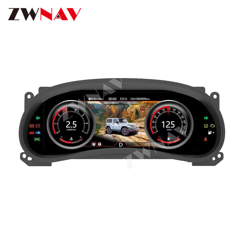 Display quadro strumenti digitale LCD da 12,3 pollici Jeep Wrangler Cruscotto per auto Navigazione GPS