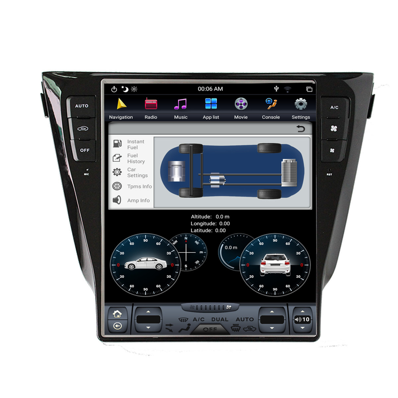 2013 2019 schermi verticali di Qashqai Nissan Sat Nav Android 9,0 PX6 50W Tesla