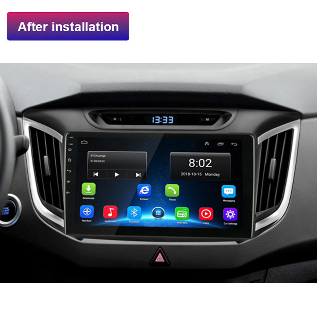 Sistema di navigazione dell'automobile di Android 9 di baccano dell'unità della testa di BT5.0 IX25 Hyundai singolo