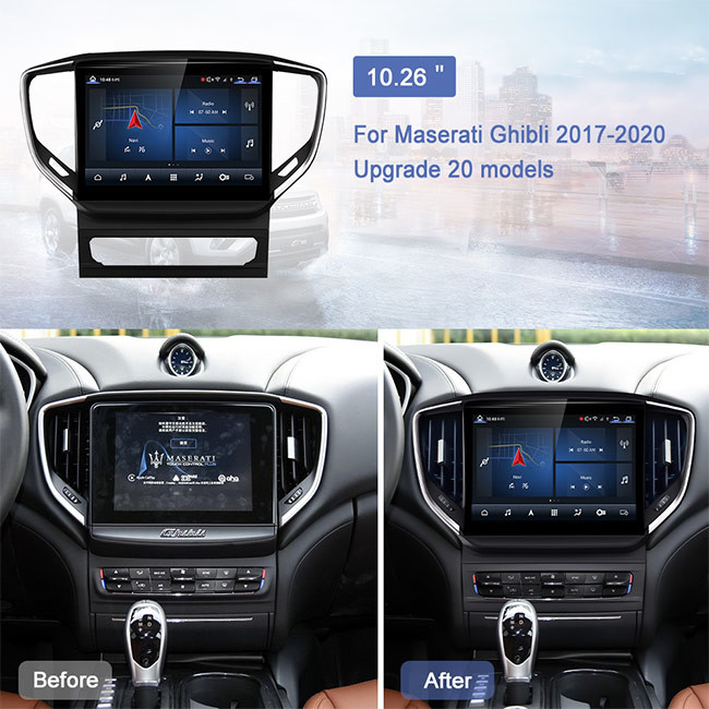 Player multimediale stereo automatico di GPS del ricevitore di Android di baccano 2 per Maserati Ghibli 2017-2020