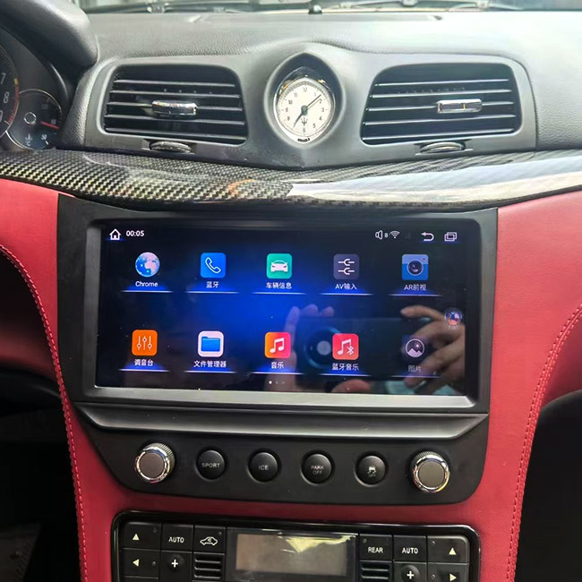 Fibra del carbonio dello schermo del nero della fascia dell'autoradio di Android 10 per Maserati GT/GC GranTurismo